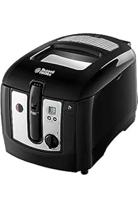 Russell Hobbs Electric Deep Fat Fryer, 3L Capacity/can Cook 1.2kg Food, Digital Timer, Large Observation Window, Non-Stick Coated pan, Adjustable Thermostat, Handle Lift System, 2300W, 24580