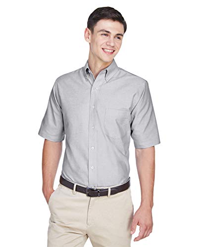 UltraClub Men's Classic Wrinkle-Resistant Short-Sleeve Oxford XL CHARCOAL