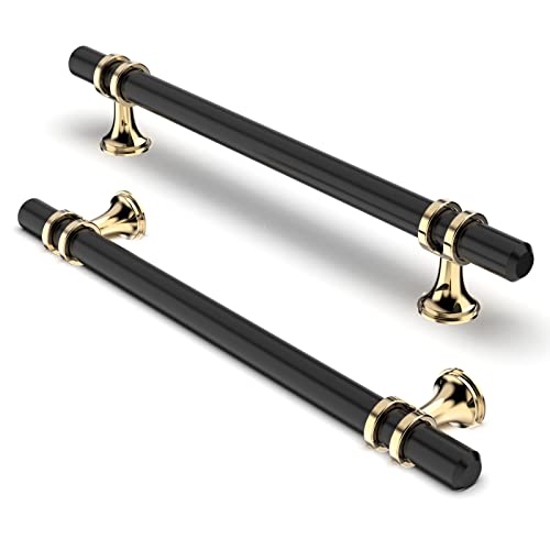 FURNIWARE Pack of 5 Cabinet Handles, Hardware Drawer Pulls, Zinc Alloy + Aluminum Kitchen Cabinet Door Handles Pull