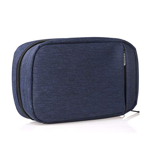 Patu Handy Beauty Stuff Carry Case, Makeup Cosmetic Bag, Women Facial Cleanser Skincare Kit Pouch, Pencil Clutch, Portable Electronics Accessories Organizer, Indigo - Thumbnail 3