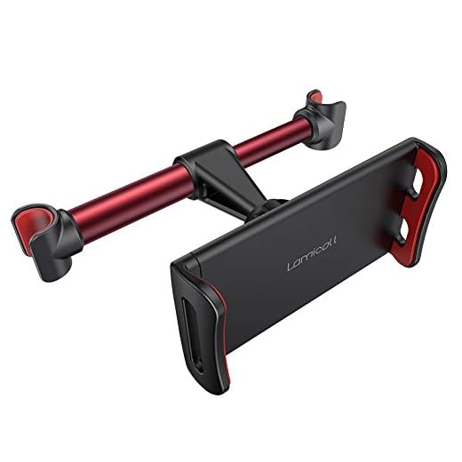 Lamicall Hållare för bilsurfplatta, bil nackstödsfäste – universell 360 roterande bilstolstativ vagga för alla 4,4 ~ 11 tums surfplattor, iPad Pro 9,7, 10,5, iPad Air mini 2 3 4, iPhone, Switch, Samsung Tab, röd