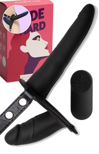 MySecretCase Strapon Dildo Doppio 15cm + 8,5cm Strap On con Telecomando Strapon. Anale. Indossabile 7 Modalità di Vibrazione e 3 Livelli di Intensità Sexytoysys Donna Coppia Dildo Anale