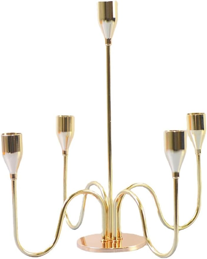 5 Arms Stick Candle Holder Wedding Party Metal Candlestick Home Center Table Living Room Candelabros