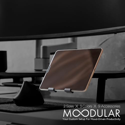 Image of ULTRARM Moodular Tablet Stand Add-On for Slide Rails, Do Not Use Alone | Accessory Only, Fits Tablets & Smart Devices, Hands-Free Viewing, Stable & Sturdy Steel, Felt Padding, Black, MSA-TS