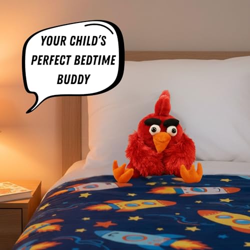 Image of Tickles Sitting Angry Bird Stuffed Soft Plush Toy for Kids Birthday Gifts (Size: 22 cm Color: Red)