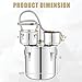 Giantex 5 Gal Alcohol Still, 3 Pots Stainless Steel Water, Alcohol, Oil Distiller Kit with Built-in Thermometer, Copper Tubes, Multifunctional Wine Making Boiler Kit for Whiskey, Brandy