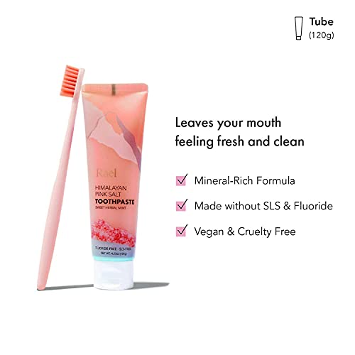 Rael Toothpaste For Sensitive Teeth - Fluoride Free Toothpaste, Himalayan Pink Salt, Sweet Mint Flavor, Clean Ingredients, Fresh Breath, Oral Care, Cruelty Free (2 Pack, Tube) #TOP3