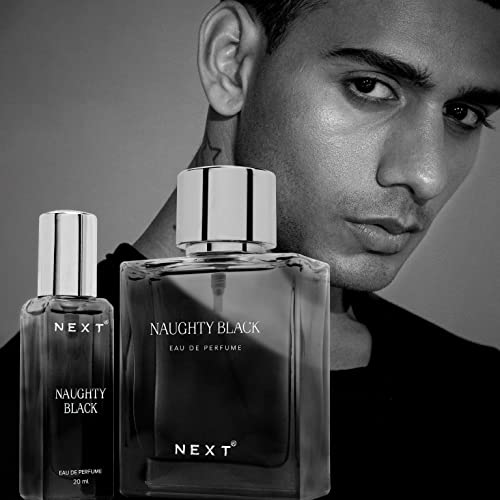 Image of NEXT CARE NAUGHTY BLACK Long Lasting Eau de Perfume for Men | Luxury Fragrance Combo Pack of -100ml+20ml