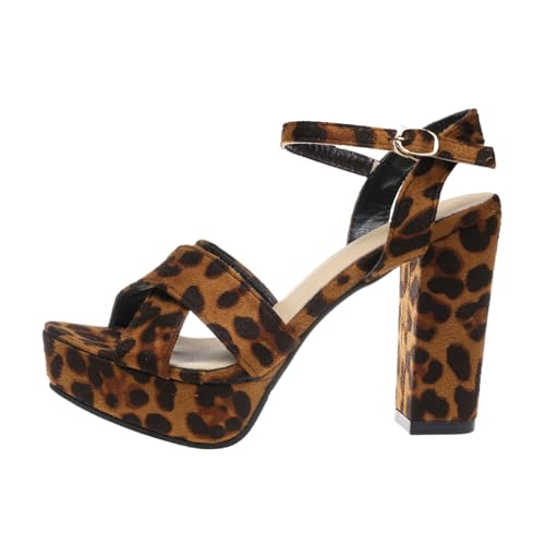 Sandales épaisses femme plateforme talons hauts bout ouvert bracelet