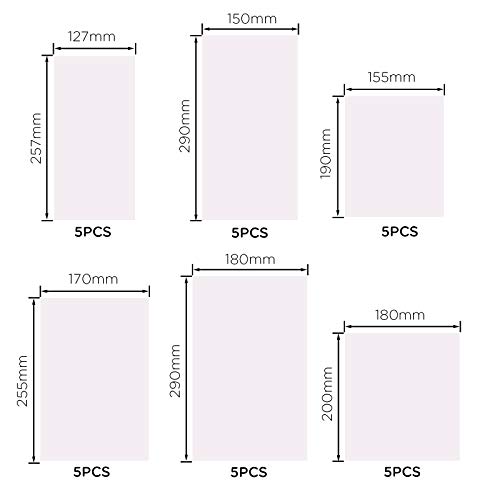 KINBOM 30PCS Sublimationsschrumpffolie Wärmeschrumpfbeutel Weiße Schrumpffolienröhrchen Für Die Sublimation Von Bechern Und Rohlingen (6 Verschiedene Größen)