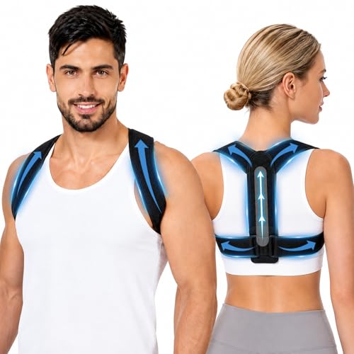 Sikeydels Corrector Postura Espalda,Corrector Postura Espalda Ajustable,Corrector de Postura para Hombre y Mujer, Lumbar Enderezar,Corregir Soporte para Cuello Hombro,Para Corregir La Postura Espalda