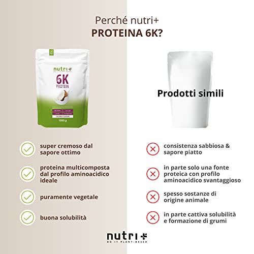 Nutri+ Proteine In Polvere A Base Vegetale Gusto Cocco 1 Kg - Proteine Isolate Vegane - 6 Componenti Proteiche Con Isolato Di Proteina Di Piselli Soia Riso Grano Girasole Mandorla - Senza Lattosio - 4