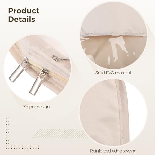 Set of 3 Space-Saving Garment Protectors, Eva Dust-Resistant Clothing Storage Bags, Zip Compression Style, Clear Closet Organizers for Home, Wardrobe4