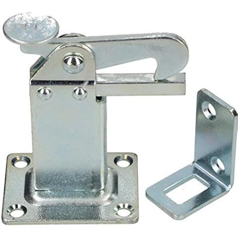 KOTARBAU® Door Stop 97 Floor Mounted Gate Lock Silver Door Stopper Lock Closing Angle Door Buffer Steel Robust Solid Cover