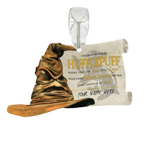 Harry Potter – Sorting Hat Hufflepuff Personalized – Sorting Hat and Scroll-Shaped Acrylic Print – Officially Licensed Wizarding World Collectible – Perfect for Gifting and Collecting