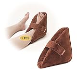 Heel Protector Cushion, Heel Cups for Heel Pain Relief, Foot Pillow for Pressure Sores, Ankle Pillow for Sleeping, Foam Heel Ankle Protector for Bed Sores Pressure Ulcers (Brown, 1 Pcs)