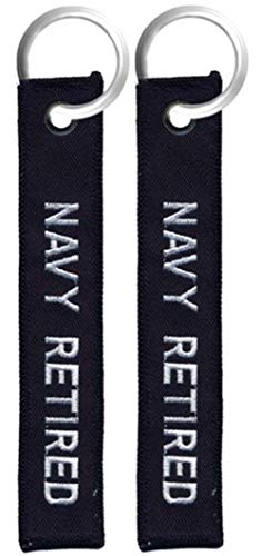 EAGLE CREST U.S. Navy Retired Embroidered Key Chain Fob