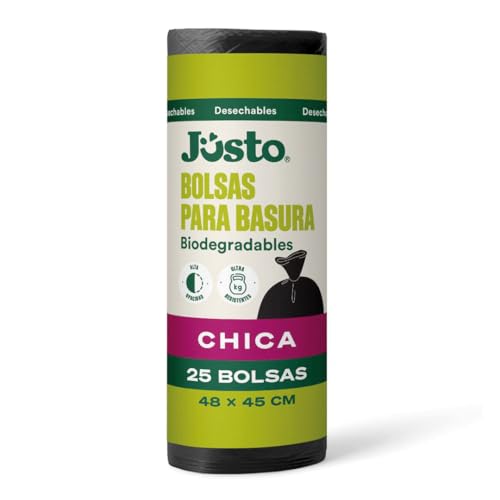 La Mejor Recopilación de Bolsas de basura Top 10. 36 Jüsto Bolsa para Basura Biodegradable Negra Chica 25 pzas