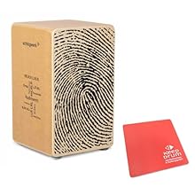 Schlagwerk CP82 Cajon Rudiments Fingerprint - Ideal for beginners Playing surface: birch with design print Body: resource-saving SPL (fibreboard) Snare technology: 2 x 20 spirals Pleasant feel Seat with non-slip coating With Keepdrum seat pad, red