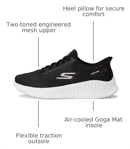 Skechers Skechers Men's Hands Free Slip-ins Go Walk Now - Payton Sneaker, Black/White, 10