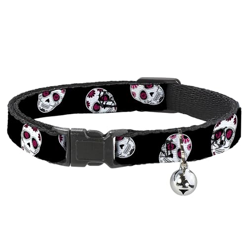 Collar para gato Buckle-Down de calaveras con cierre breakaway mediano 2