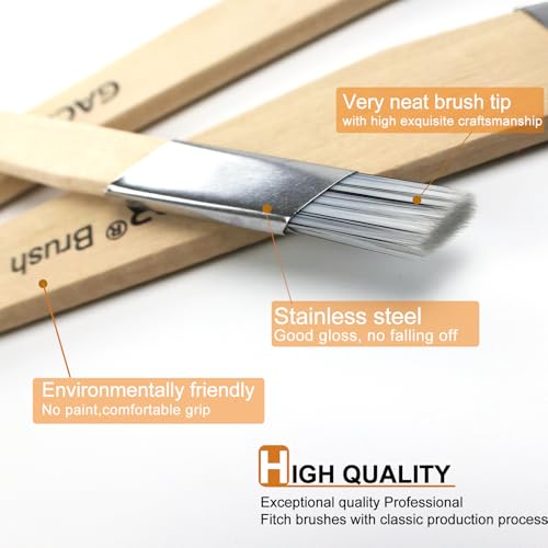 GACDR Slant Lining Fitch Paint Brushes,Pack Of 6 Cutting In Paint Brush Angled for Fast Accurate Detail & Control Hobby & Craft 2 Each of 0.5", 0.75", and 1" 3 GACDR Slant Lining Fitch Paint Brushes,Pack Of 6 Cutting In Paint Brush Angled for Fast Accurate Detail & Control Hobby & Craft 2 Each of 0.5", 0.75", and 1" - Image 3