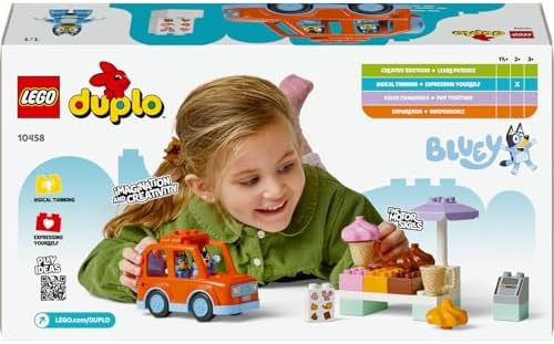 LEGO DUPLO Bluey ile Dondurma Gezisi 10458-2 Yaş ve Üzeri Çocuklar için Araçlı Rol Oyunu Sunan Yaratıcı Yapım Seti, Doğum Günü Hediye Fikri (22 Parça) - Görsel 4