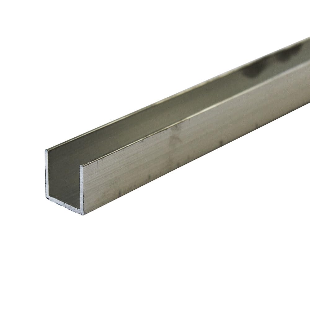 The Mesh Company Grey 3/4" X 3/4" Aluminium U-Channel Trim X 1/16" Wall - Aluminium Channel U Profile (1000Mm (100Cm) Length)