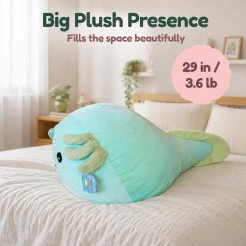 Image of Jumbo Axolotl Plush Pillow Toy - 29 Inch Large Squishy Giant XXL Stuffed