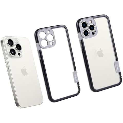 DNGN for iPhone 15 Pro Bumper Case,Built-in Camera Cover Protection[No Back Panel][Frame Cover Backless][Excellent Heat Dissipation] Slim Lightweight,Compatible with MagSafe (Black Mix Color) Cover