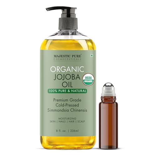 Image of Majestic Pure Organic Jojoba Oil, 100% Pure & Natural - 8 Fl Oz with RollOn