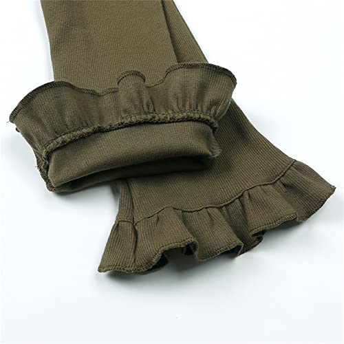 Boys Slim Fit Pants Tollder Girl High Elastic Waist Flare Slimming Leg Pants Casual Long Bell Bottom2