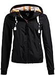 khujo Damen Jacke Übergangsjacke Damenjacke, Farbe:Black;Größe:M