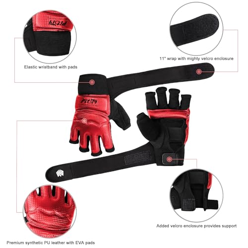 image for FitsT4 Sports Half Mitts MMA UFC Training Boxing Punch Bag Kickboxing 