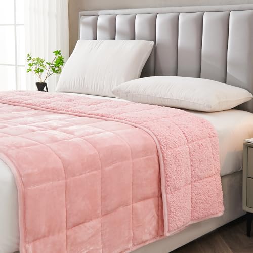 Image of Topblan Sherpa Fleece Weighted Blanket for Adults, 15lbs 48 x 72 Twin Size
