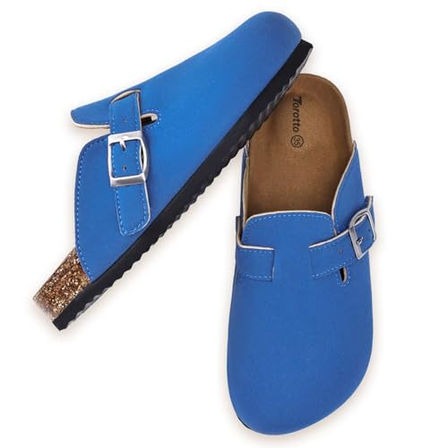 Image of Torotto Kids Clogs Cork Footbed Slippers Arch Support Potato Shoes with Adjustable Strap for Boys Girls