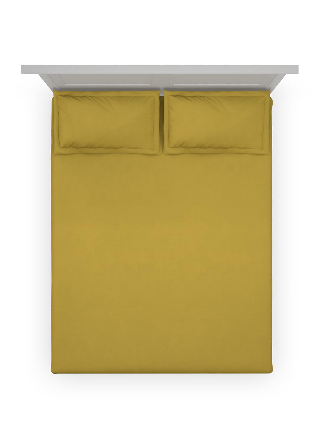 DDECOR Live beautiful Cotton King Fitted Sheet Set with 2 Pillow Covers (182 CM X 198 CM, Gold) Solid Plain Dyed 180TC 1