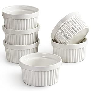 homEdge Porzellan-Auflaufförmchen-Set, 6er-Set Weiß