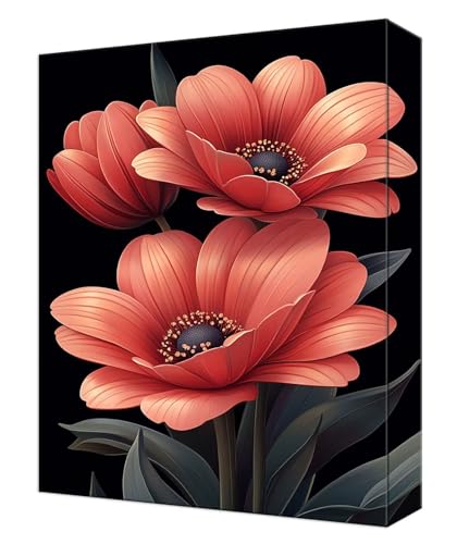 Peinture acrylique de haute qualité kit numéro adulte avec toile fleur de 60x80cm T-957