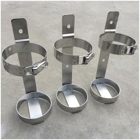Oxygen Tank Bracket Holds-Stainless Steel Gas Cylinder Bracket, Heavy-Duty Floor Mount Storage Stand for Secure Tank Carrier in Factories & Garages,（3 Pcs Wxh,5 1/2" x 13 2/5" (14x34cm)）