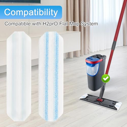 Mop Replacement Pads Compatible with Vileda H2prO Flat Mop System, 3 Pack Microfiber Mop Pads for H2pro Flat Mop, Washable and Reusable Mop Head Refills, Safe on Hard Floors by Aiyiried - Image 2