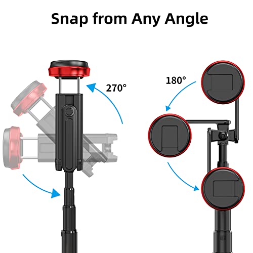 60"Travel Tripod For Iphone,Extendable Cell Phone Selfie Stick Tripod With Wireless Remote,Compact Packable Tripods Phone Stand With Cold Shoe Mount For Iphone 14/13/12/11 Pro/Xs/Max/Xs/Xr/X, Samsung #TOP2