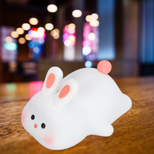 Lámpara nocturna de silicona con conejito USB recargable miniatura 1