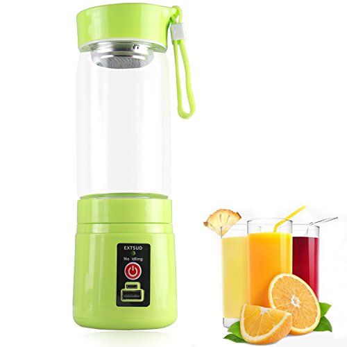 Liquidificador Portátil Recarregável Copo 380ml Suco Shake (AZUL/ROSA/VERDE)