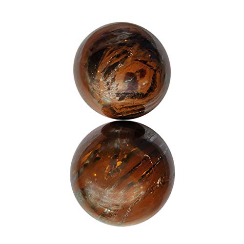 Image of Shubhanjali Healing Crystal Stone Sphere Vastu Natural Tiger Eye Crystal Sphere Ball Crystal Tiger Eye Stone Sphere for Home Decor Showpieces Table Decor Meditation 650-700 Gm