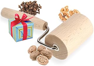 KADAX Pastry roller, Rolling Pin with Handle, Pizza Roller, Corner Roller, T-Shape Rolling Pin for Square Baking Moulds, Wooden Rolling Pin, Baking Tray Roller, Dough roller (W:8.3cm, Wood)