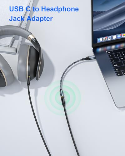 MORELECS USB C to 3.5mm Audio Adapter Aux to USB C - USB Type C to 3.5mm Female Headphone Jack Adapter Compatible with iPhone iPhone 15/16 Pro Max/16 Pro/16 Plus/16, Galaxy S24 S23 S22 S21