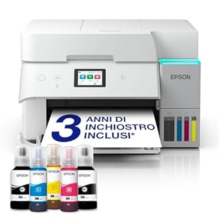 Epson EcoTank ET-4956 Stampante con Serbatoi D’inchiostro | Home Office | Wi-Fi Ed Ethernet | A4 | Stampa, Copia, Scansione, Fax Fronte/Retro | Touch-screen 6.1 cm | ADF | 3 Anni D'Inchiostro Inclusi