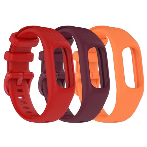 Image of 3PCS Soft Silicone Bands Compatible with Garmin Vivosmart 5 Straps Replacement Wristbands Bracelet Band Case Cover for Women Men, Small /Large Size