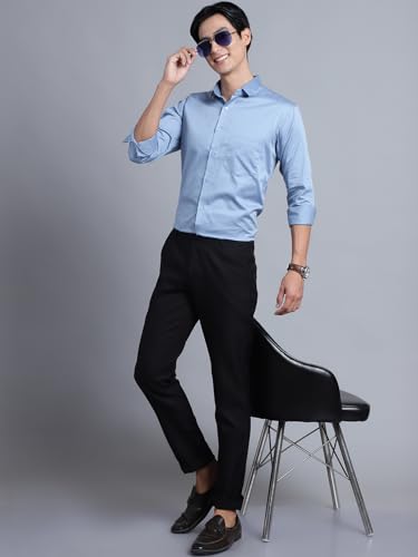 Image of Majestic Man Slim Fit Satin Cotton Formal Shirt for Men